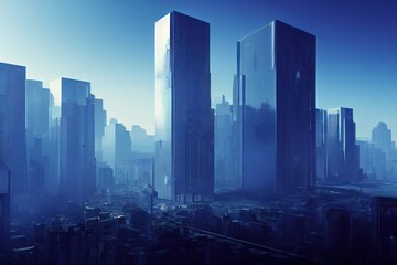 Futuristic city wallpaper. Ai generated image, is not based on any real image