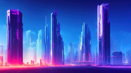 Futuristic city wallpaper. Ai generated image, is not based on any real image