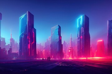 Futuristic city wallpaper. Ai generated image, is not based on any real image