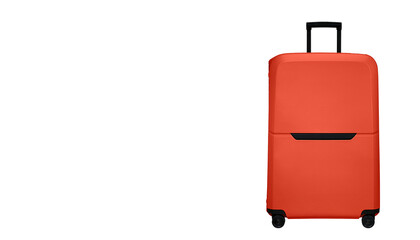 Red suitcase isolated on white background