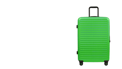 Green suitcase isolated on white background