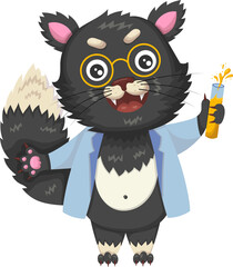 cute Cat Scientist Cute Creative Kawaii chemist in cartoon style