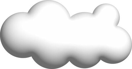 Cloud 3d icon on the white background.	