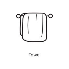 Towel Vector outline Icon Design illustration. Workout Symbol on White background EPS 10 File
