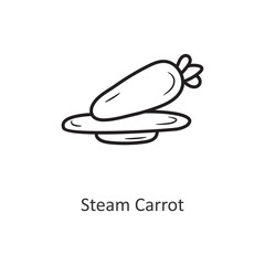 Steam Carrot Vector outline Icon Design illustration. Workout Symbol on White background EPS 10 File