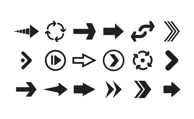 Arrow vector pictogram. Icon set of arrows.