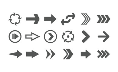 Arrow vector pictogram. Icon set of arrows.