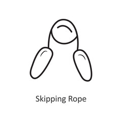 Skipping Rope Vector outline Icon Design illustration. Workout Symbol on White background EPS 10 File