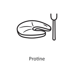 protein Vector outline Icon Design illustration. Workout Symbol on White background EPS 10 File