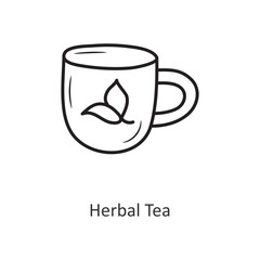 Herbal Tea Vector outline Icon Design illustration. Workout Symbol on White background EPS 10 File