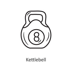 Kettle bell Vector outline Icon Design illustration. Workout Symbol on White background EPS 10 File
