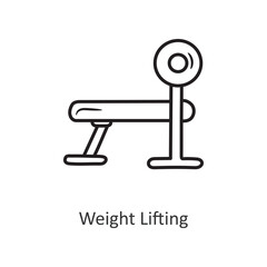 Weight lifting Vector outline Icon Design illustration. Workout Symbol on White background EPS 10 File