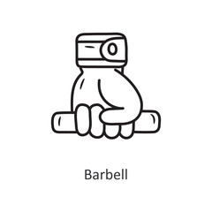 Barbell Vector outline Icon Design illustration. Workout Symbol on White background EPS 10 File