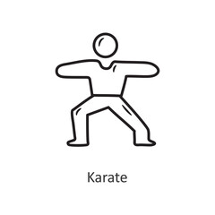 Karate Vector outline Icon Design illustration. Workout Symbol on White background EPS 10 File