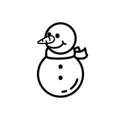 Bałwan  śnieżny  - ikona  wektorowa © KR Studio