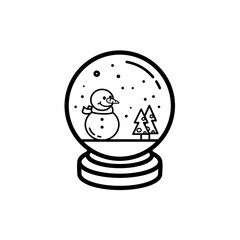 Szklana kula z bałwankiem - ilustracja wektorowa © KR Studio