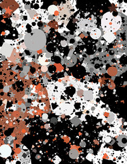 Abstract black and white splatter pattern transparent digital image 