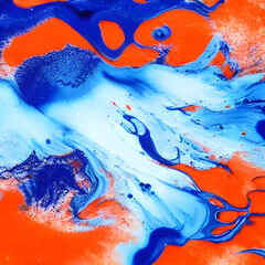 Encre bleue et orange barattage ensemble