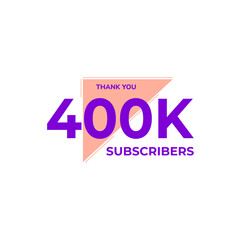 THANK YOU 400K FOLLOWERS CELEBRATION ICON TEMPLATE DESIGN  VECTOR GOOD FOR SOCIAL MEDIA, CARD , POSTER