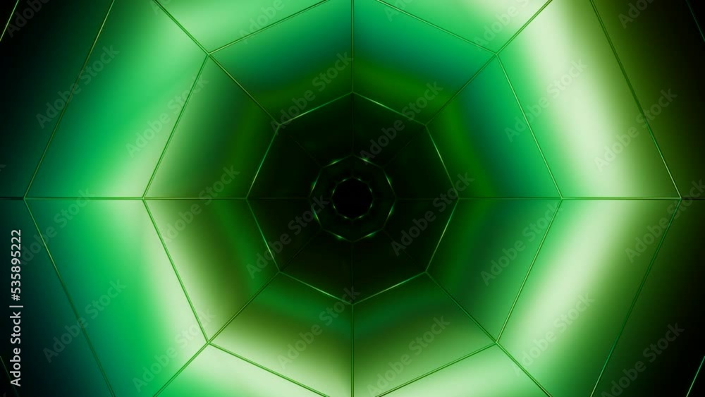 Poster abstract technological background with hexagonal tunnel and neon. design. creative cyberspace textur