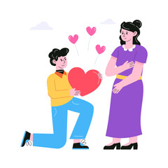 Pack of Couple Romance Flat Illustrations 

