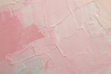 Art modern oil and acrylic smear blot canvas painting wall. Abstract texture pastel pink color...