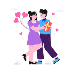 Pack of Couple Romance Flat Illustrations 

