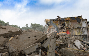 Fototapeta premium Process of demolition