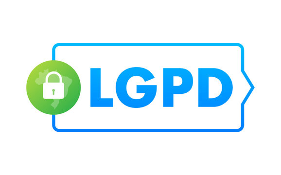 LGPD, Brazilian Data Protection Authority DPA. Lei Geral de Prote o de Dados. Vector stock illustration.