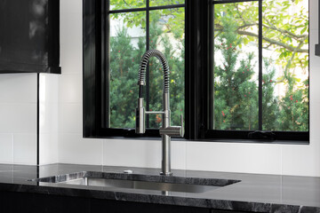apartment, architecture, backsplash, bathroom, beautiful, black, cabinet, cabinets, clean,...