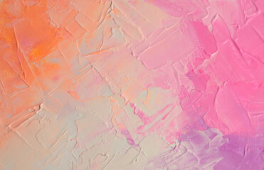 Art modern oil and acrylic smear blot canvas painting wall. Abstract grain texture pastel pink,...