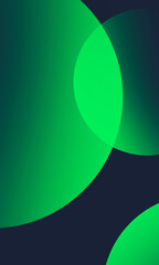 Mobile screen wallpaper in minimalist green gradient shapes. Abstract vertical background design