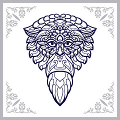 Monkey head mandala arts isolated on white background
