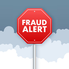 Fraud alert. Security Audit, Virus Scanning, Cleaning, Eliminating Malware, Ransomware. Vector stock illustration.