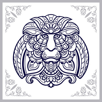 recommend clip art: Monkey head mandala arts isolated on white background
