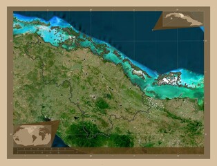 Villa Clara, Cuba. Low-res satellite. Major cities