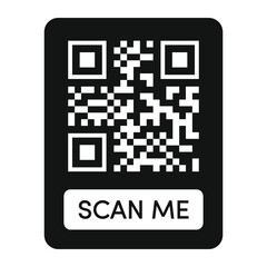 Qr code frame black color. Scan me tag. Qr code mock up. Barcode smartphone id icon, mobile payment and identity isolated on white background. Vector 10 eps