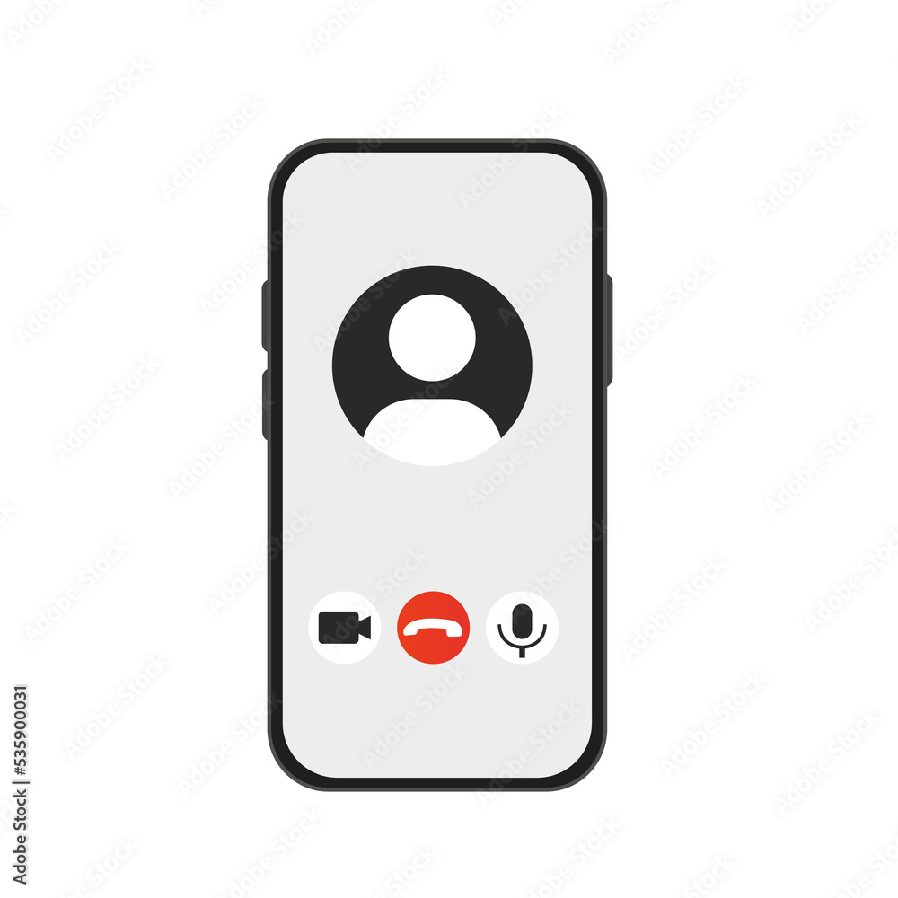 Poster phone call screen interface. incoming call template on smartphone. internet conversation on mobile p