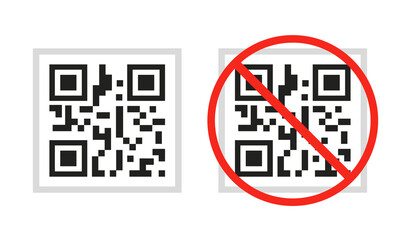 The QR code can be scanned and is not allowed. Vector illustration