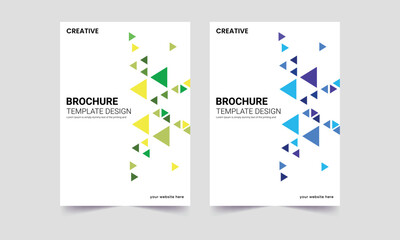 Modern colorful triangle pattern brochure cover, Brochure, Annual Report, Magazine, Poster, Portfolio, Flyer, Brochure cover, A4