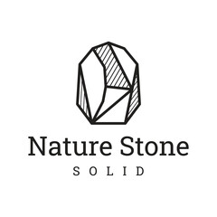 Natural stone silhouette abstract logo creative template design with outline. Logo for business, company, symbol.