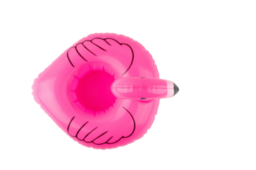 Flamingo icon. Pink pool inflatable flamingo for summer beach isolated on white background. Trendy summer concept.