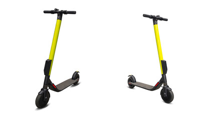 Kick city rider bike, urban electric scooter. Street motorcycle transport for business. Express food delivery service transport concept. © Maksym