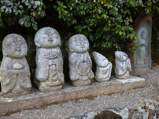 buddha stone statues in kyoto, Japan