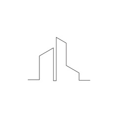continuous line drawing of house  residential building concept  logo  symbol  construction  vector illustration simple.
