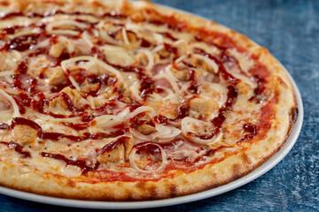 italian pizza on the dark background