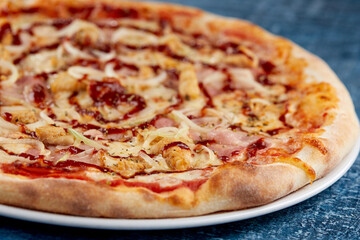 italian pizza on the dark background