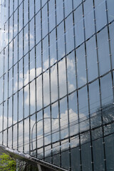 architecture photography looking up perspective sky clouds reflection on curtain wall glass Buenos Aires, Argentina