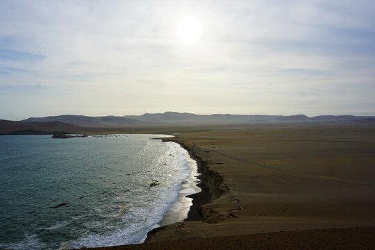 Beach at sunset, Paracas, Peru, Natura reserve 