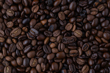 Roasted coffee beans background